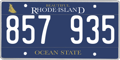 RI license plate 857935