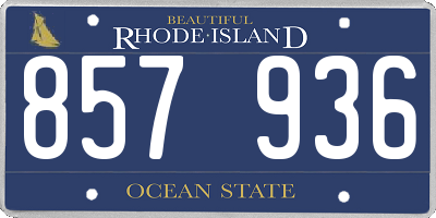 RI license plate 857936