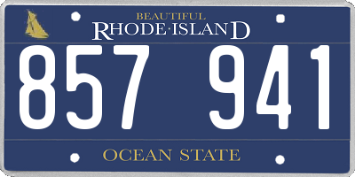 RI license plate 857941