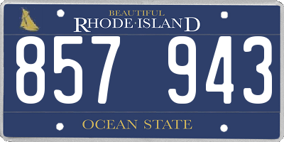 RI license plate 857943