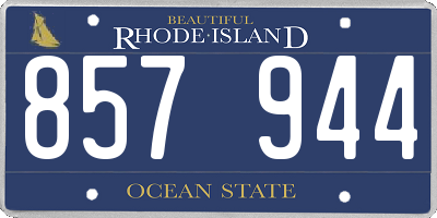 RI license plate 857944