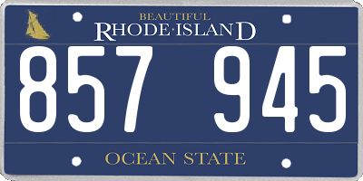 RI license plate 857945