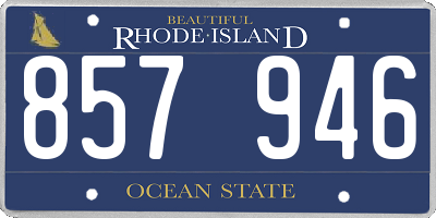 RI license plate 857946