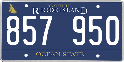 RI license plate 857950