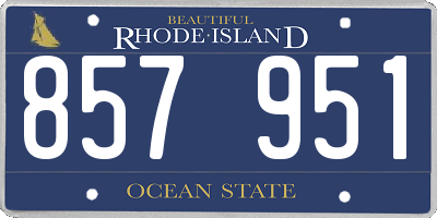 RI license plate 857951