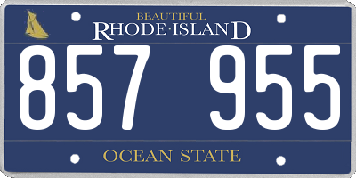 RI license plate 857955