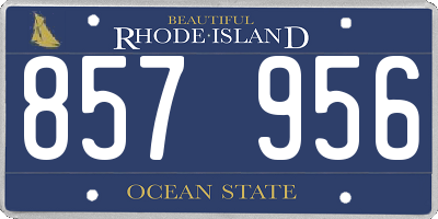RI license plate 857956