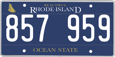 RI license plate 857959