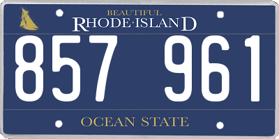 RI license plate 857961