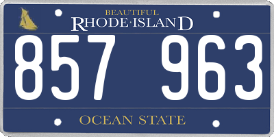 RI license plate 857963