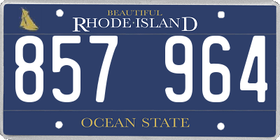 RI license plate 857964