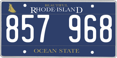RI license plate 857968