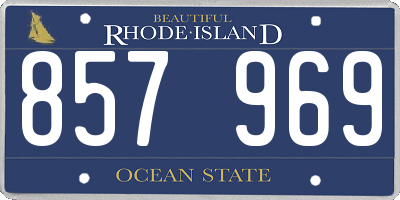 RI license plate 857969