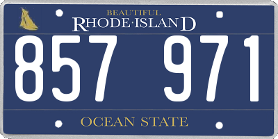 RI license plate 857971