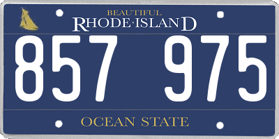 RI license plate 857975