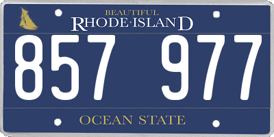 RI license plate 857977