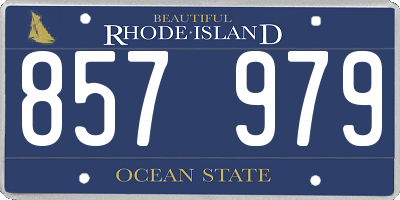 RI license plate 857979