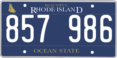 RI license plate 857986