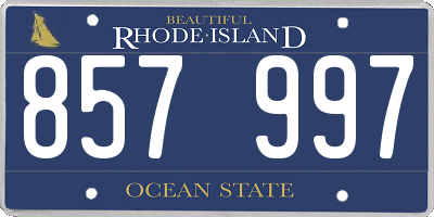 RI license plate 857997