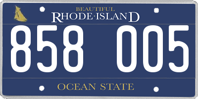 RI license plate 858005