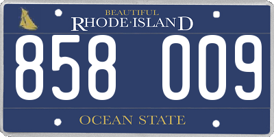 RI license plate 858009