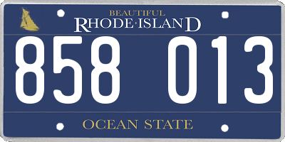 RI license plate 858013