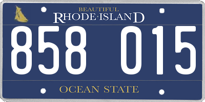 RI license plate 858015