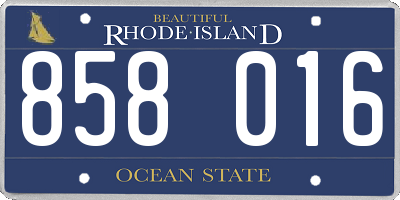 RI license plate 858016