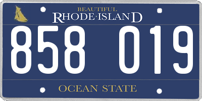 RI license plate 858019