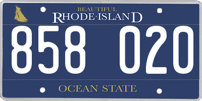 RI license plate 858020