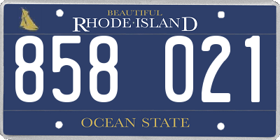 RI license plate 858021