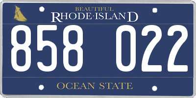 RI license plate 858022