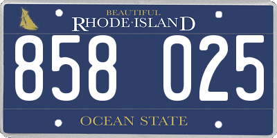 RI license plate 858025
