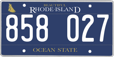 RI license plate 858027