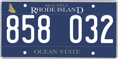 RI license plate 858032