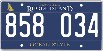 RI license plate 858034