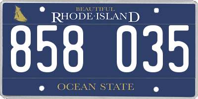 RI license plate 858035
