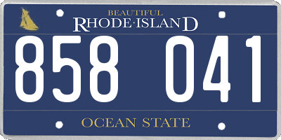 RI license plate 858041