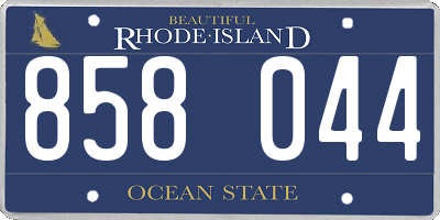 RI license plate 858044