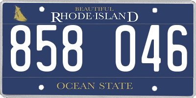 RI license plate 858046