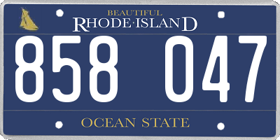 RI license plate 858047