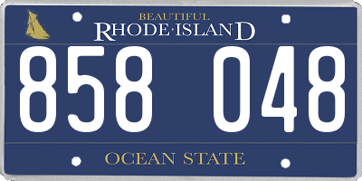 RI license plate 858048