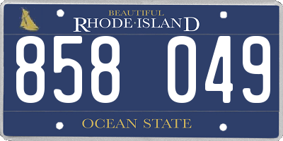 RI license plate 858049