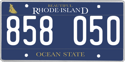 RI license plate 858050