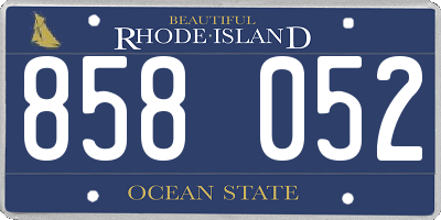 RI license plate 858052