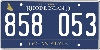 RI license plate 858053