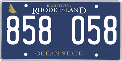 RI license plate 858058