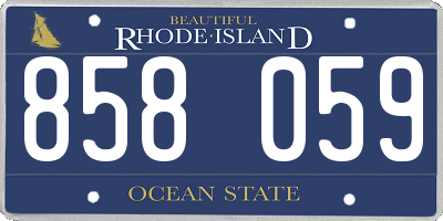 RI license plate 858059