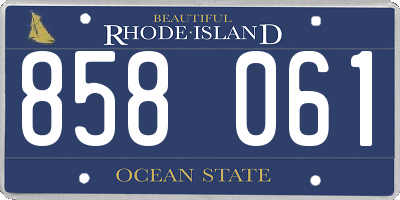 RI license plate 858061