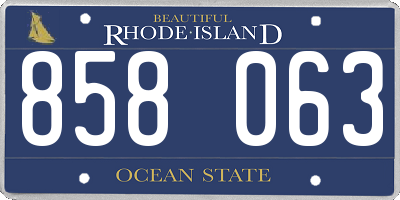 RI license plate 858063